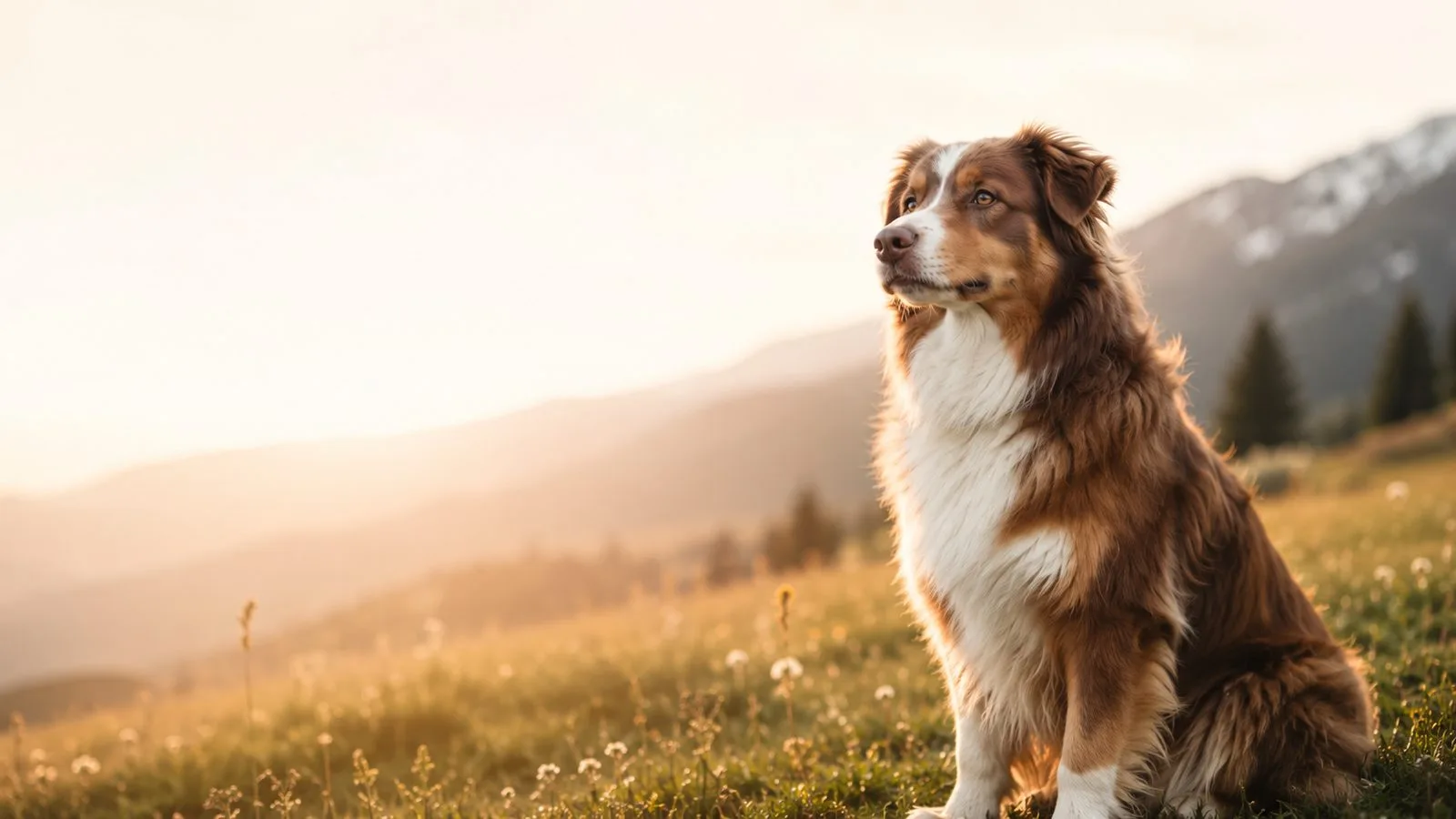 Chien dans une prairie