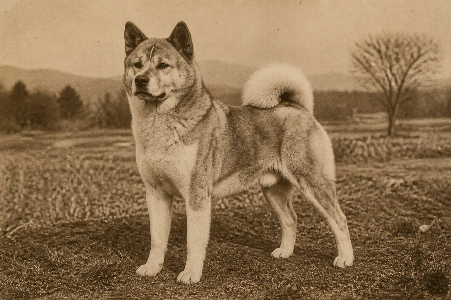 Photographie d'archive d'un Akita Inu