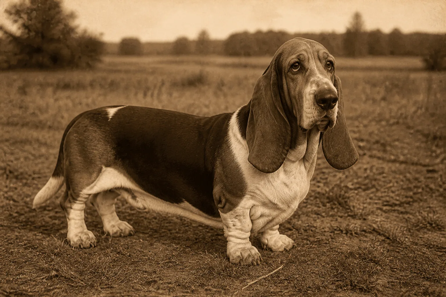 Photographie d'archive d'un Basset Hound