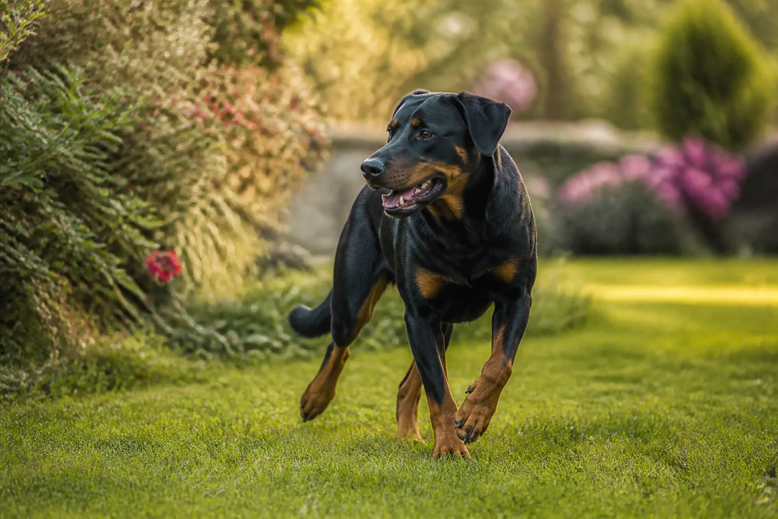 Beauceron qui joue