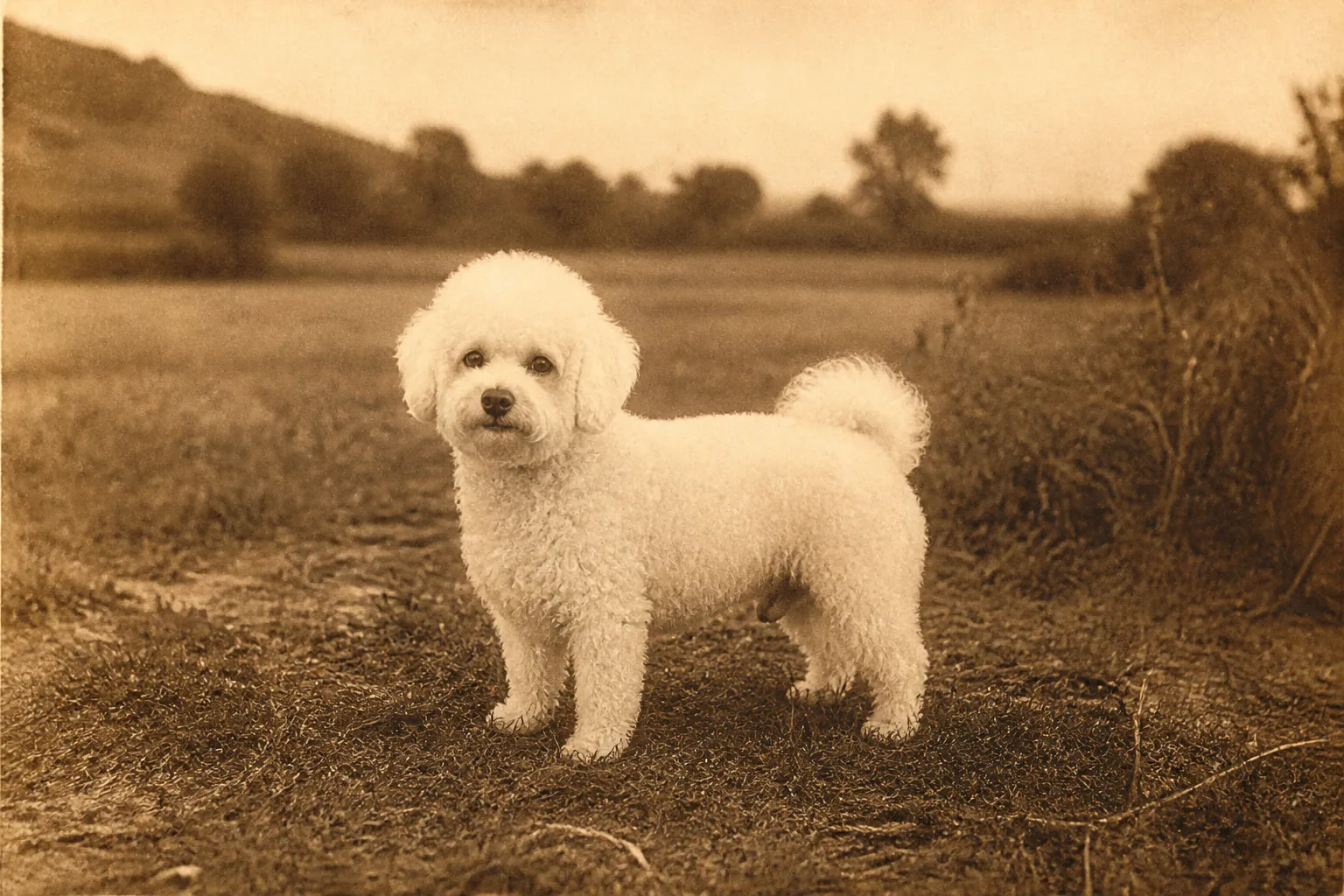 Photographie d'archive d'un Bichon Frisé