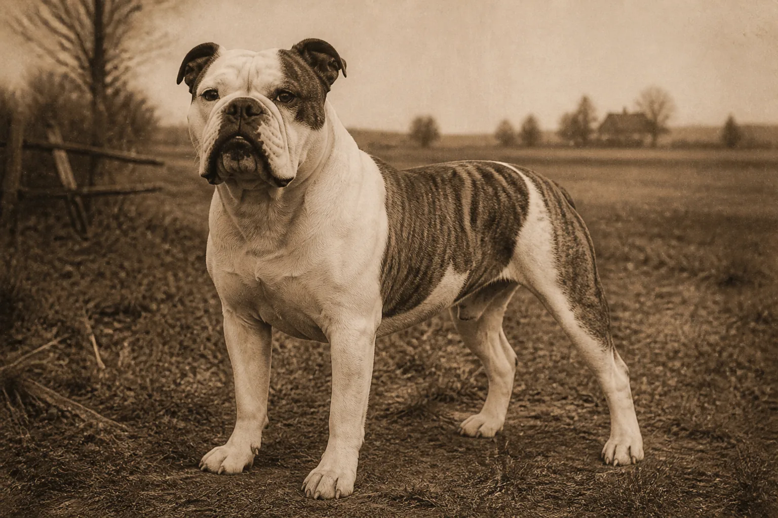 Photographie d'archive d'un Bouledogue Américain