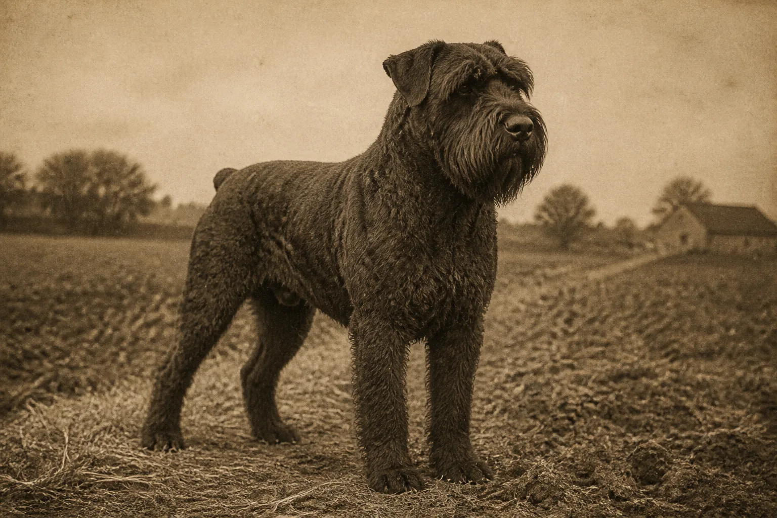 Photographie d'archive d'un Bouvier des Flandres