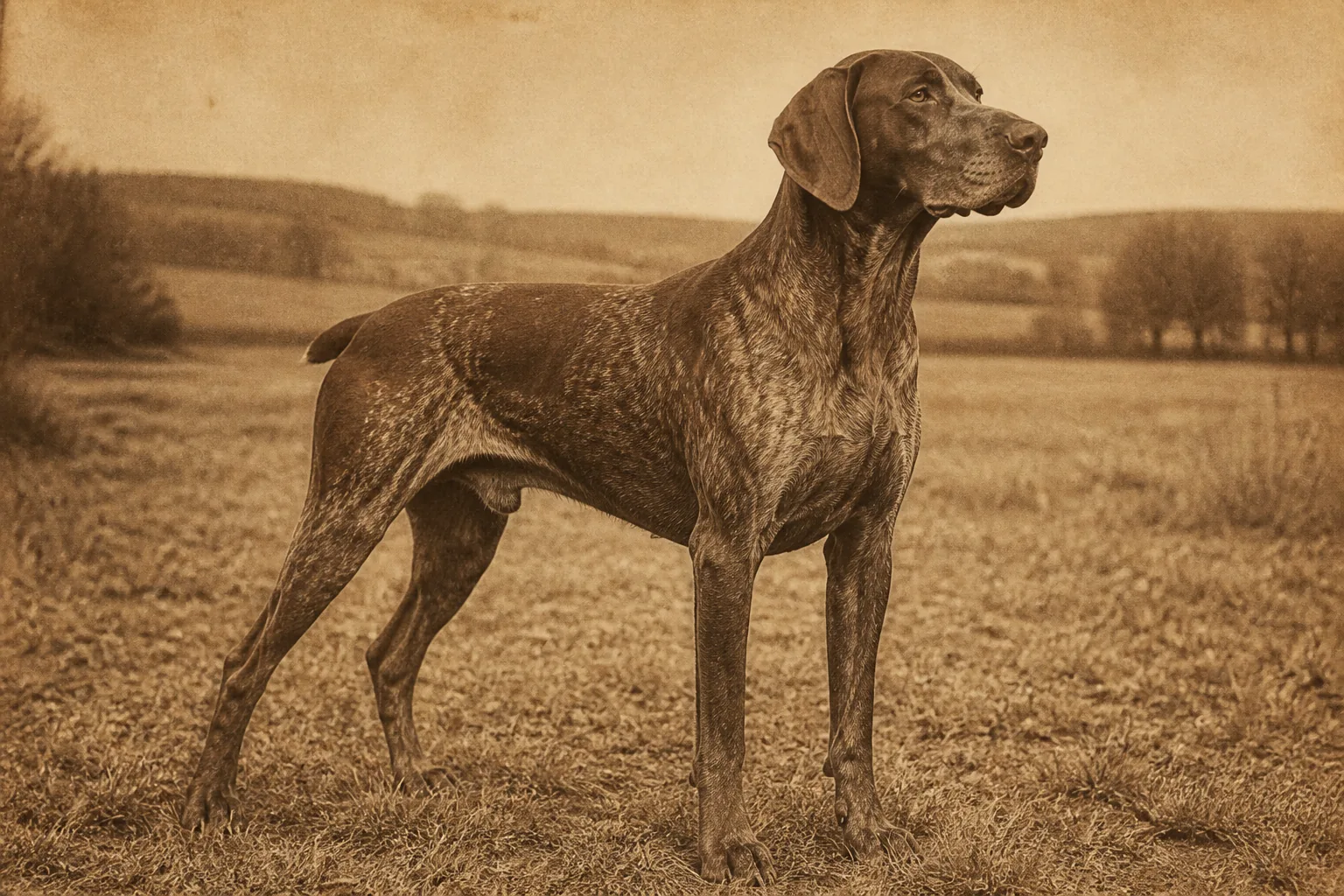 Photographie d'archive d'un Braque Allemand