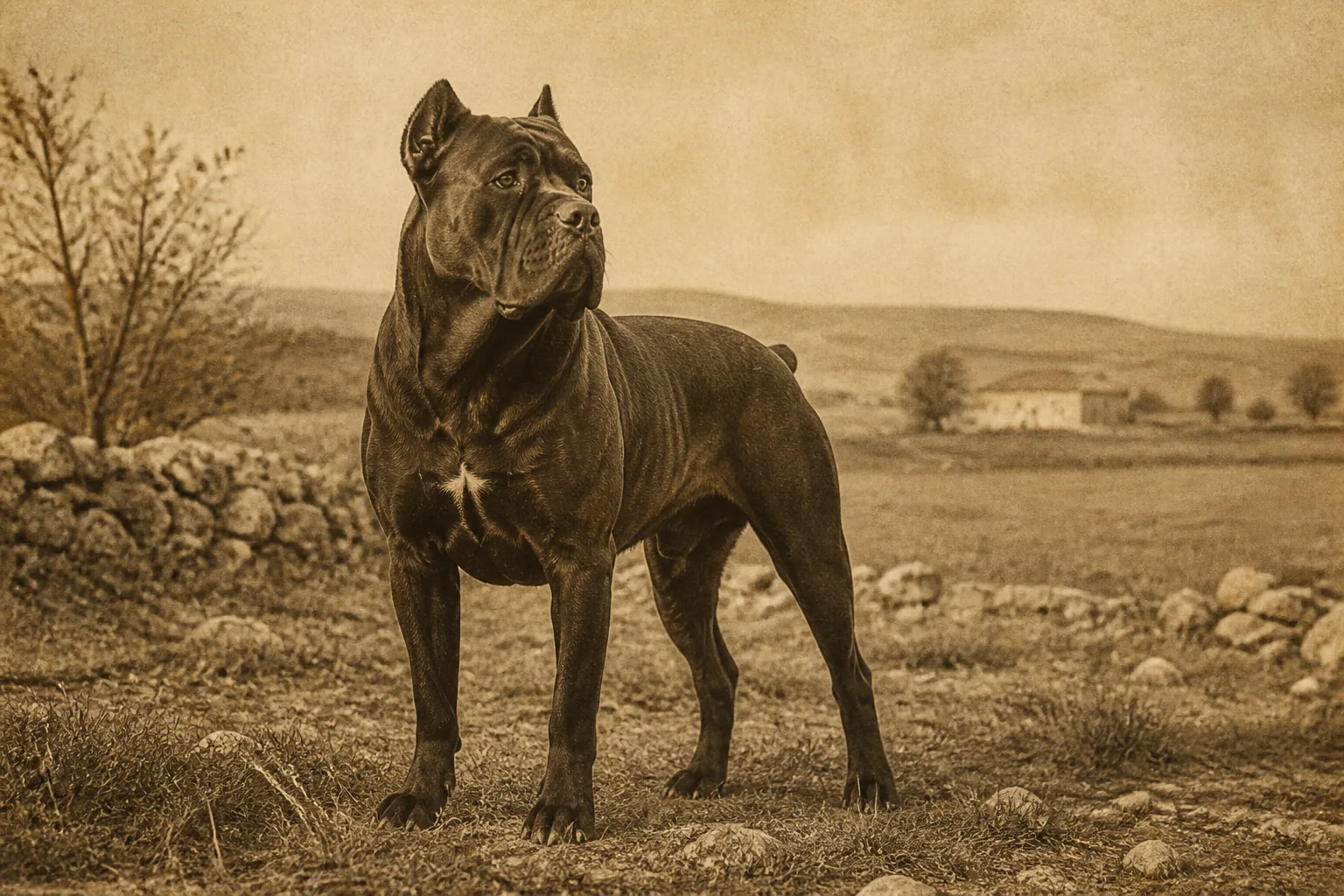 Photographie d'archive d'un Cane Corso