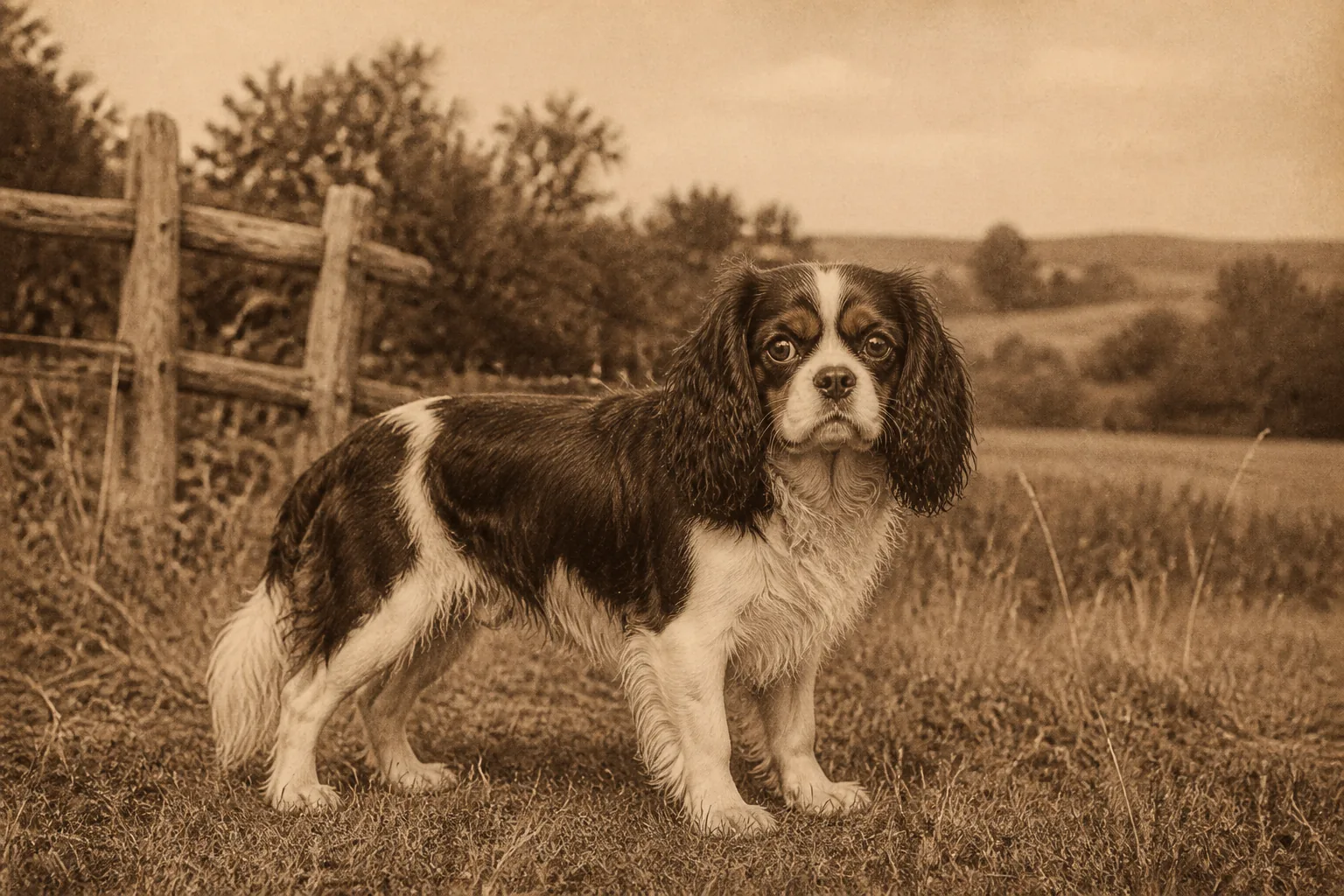 Photographie d'archive d'un Cavalier King Charles
