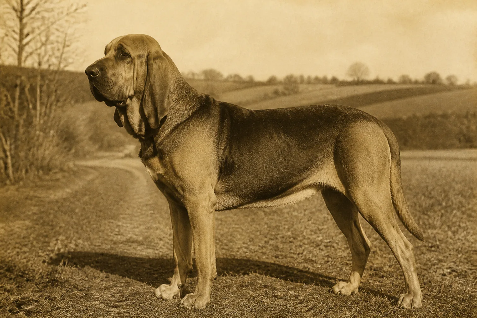 Photographie d'archive d'un Chien de Saint-Hubert
