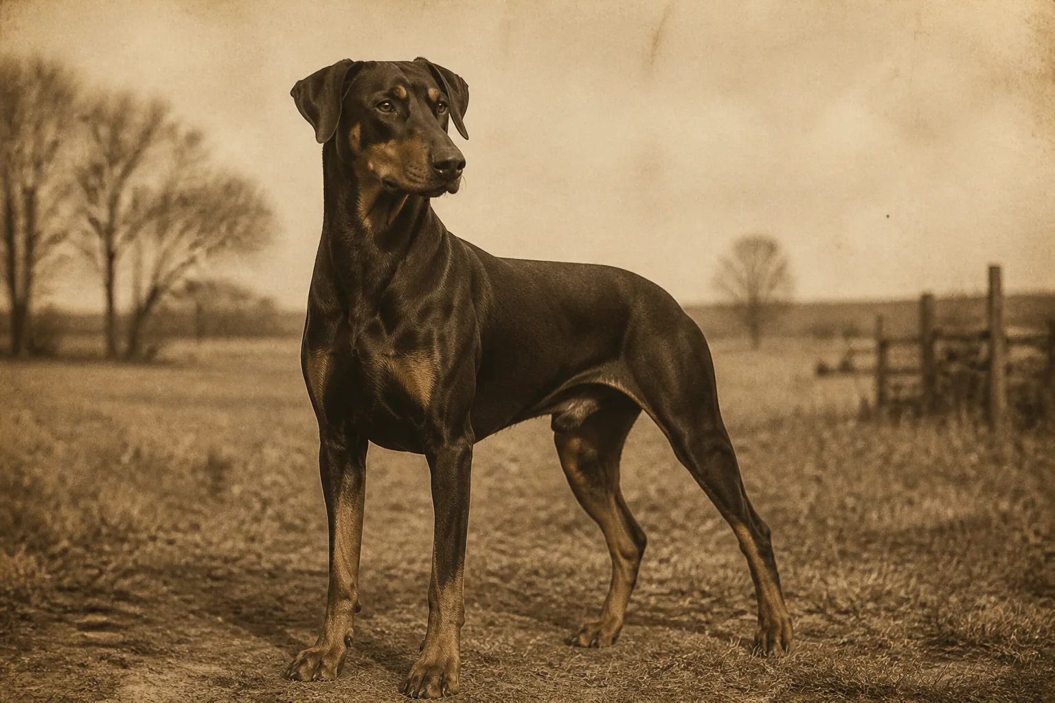 Photographie d'archive d'un Doberman