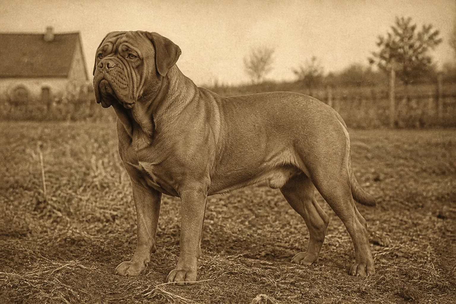 Photographie d'archive d'un Dogue de Bordeaux