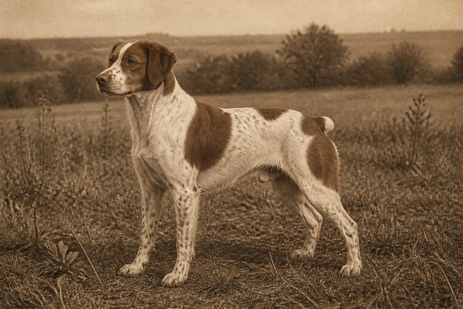 Photographie d'archive d'un Épagneul Breton