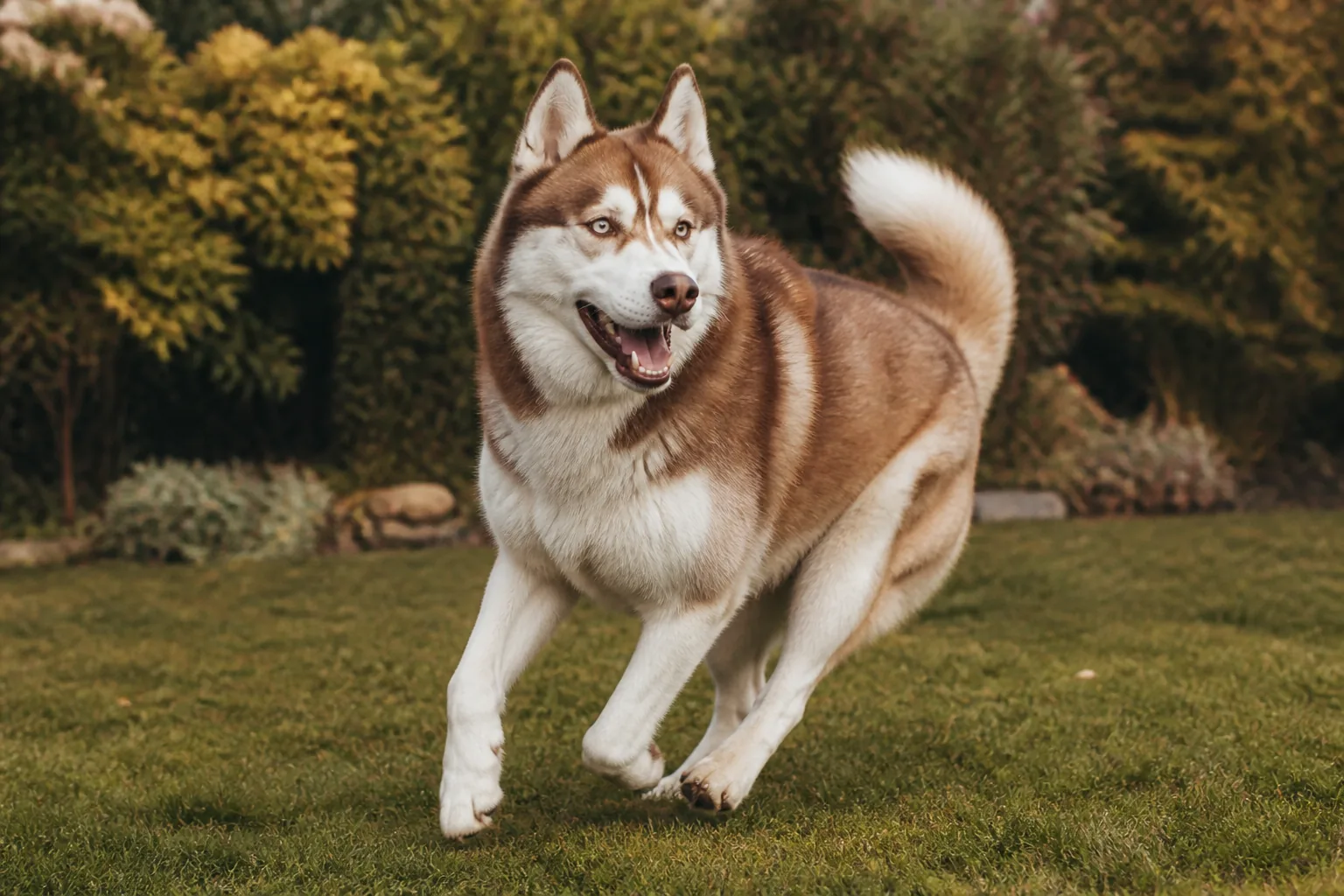 Husky Sibérien en train de jouer, une race qui a besoin d'une mastication et d'une stimulation régulières