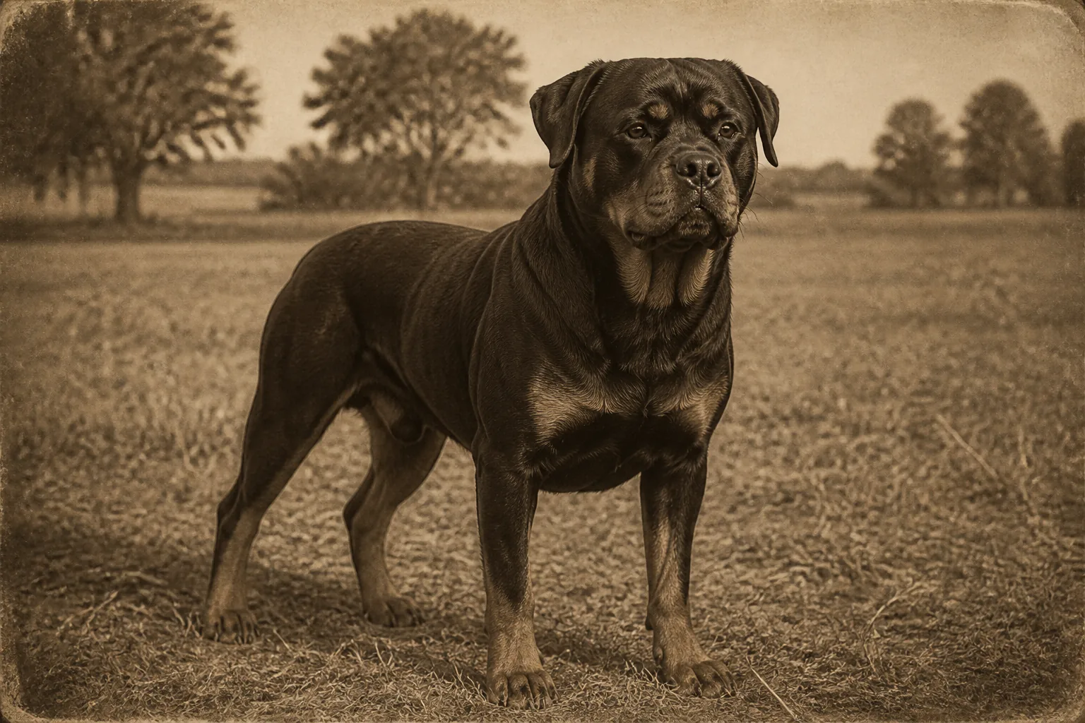 Photographie d'archive d'un Rottweiler