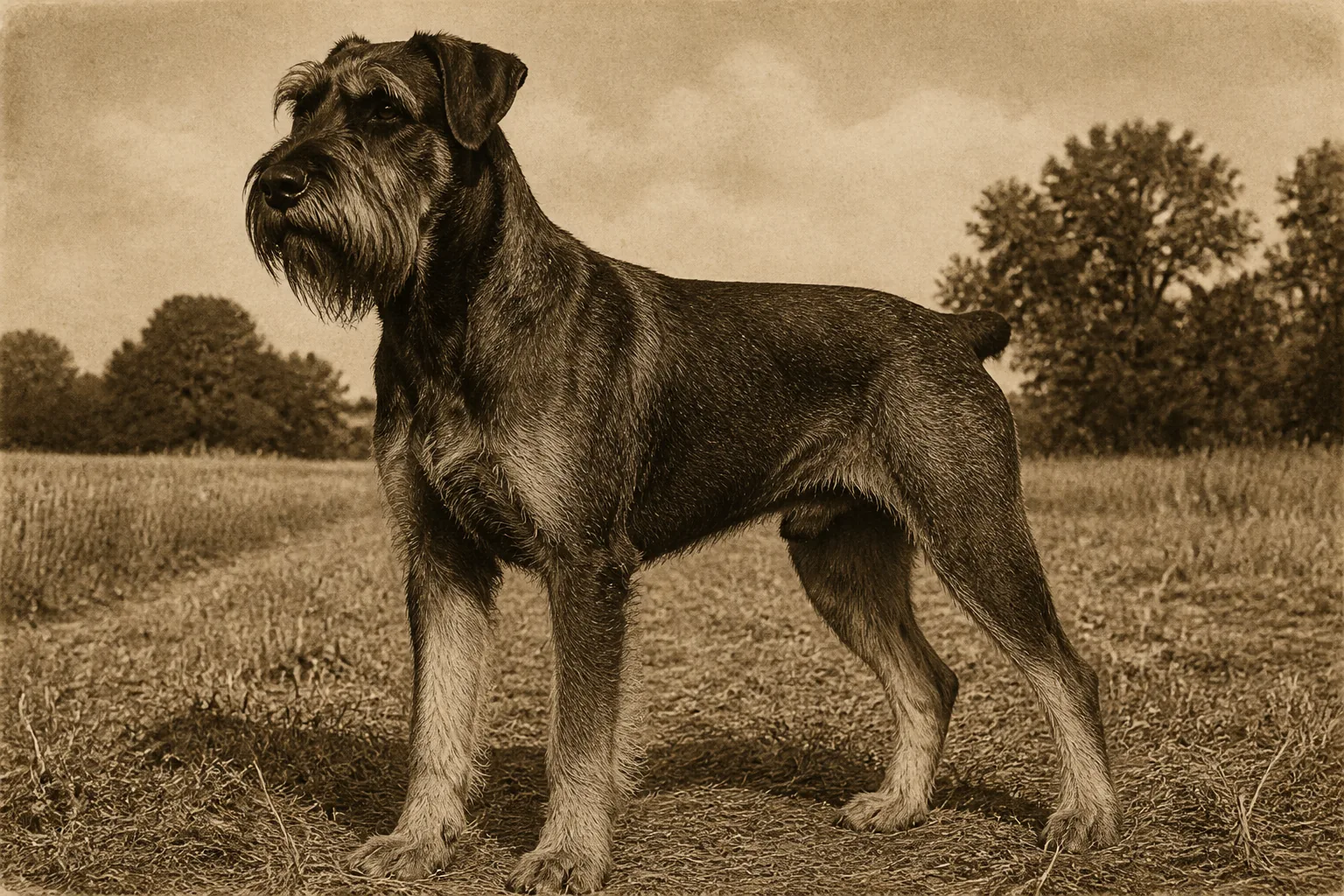 Photographie d'archive d'un Schnauzer Géant