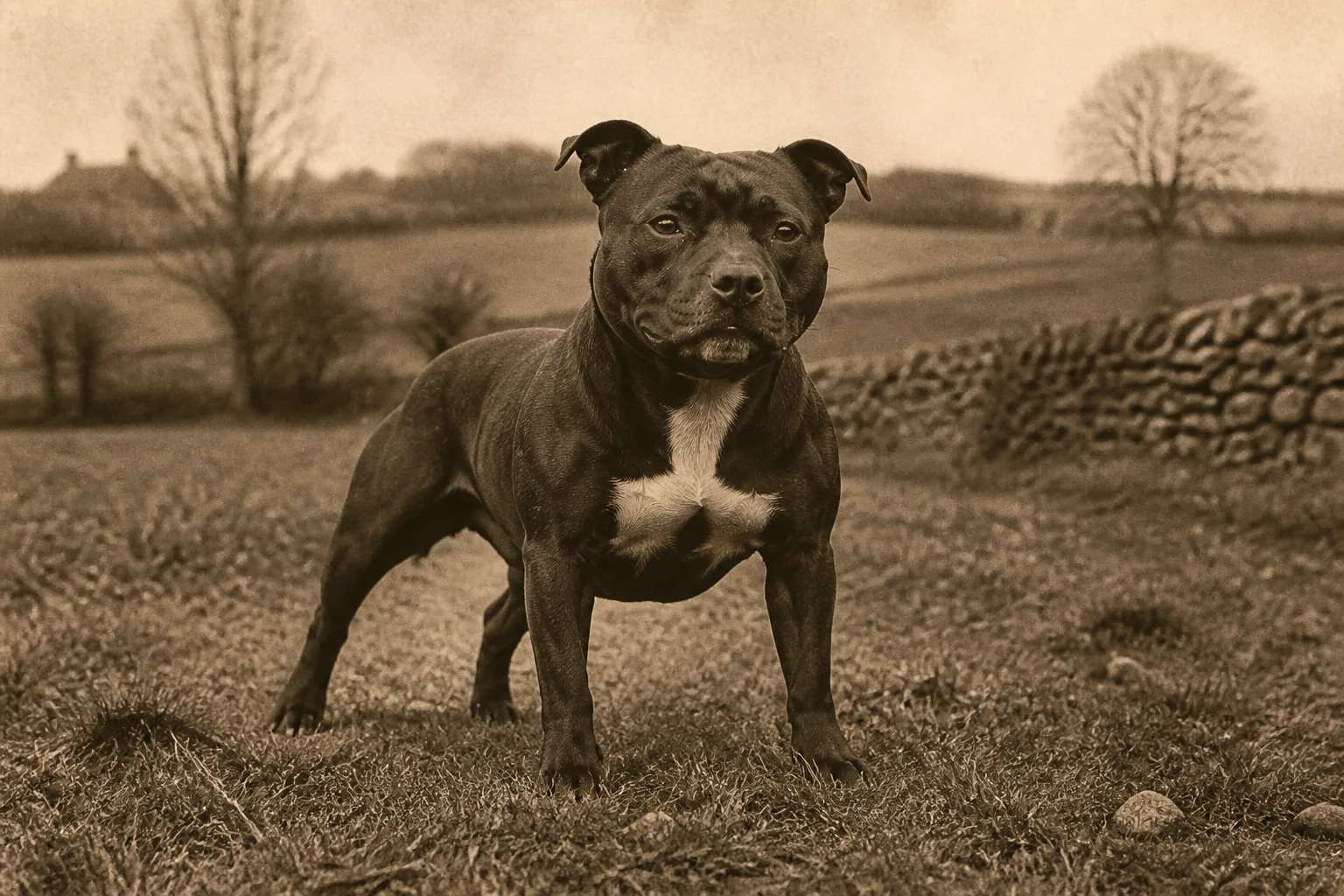 Photographie d'archive d'un Staffordshire Bull Terrier