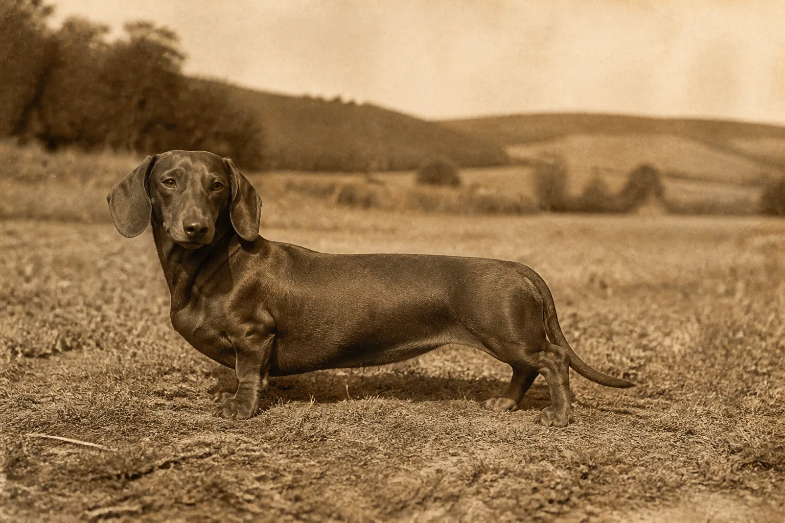 Photographie d'archive d'un Teckel