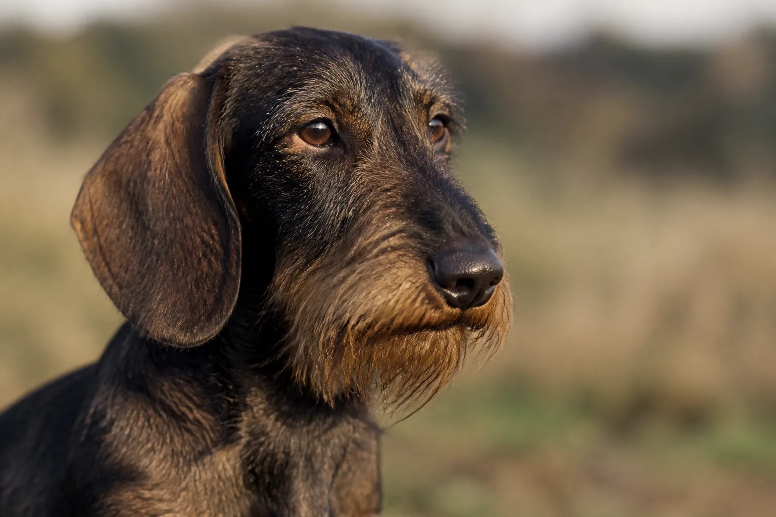Teckel attentif, illustrant les démarches d'identification et les documents obligatoires lors de l'adoption d'un chien