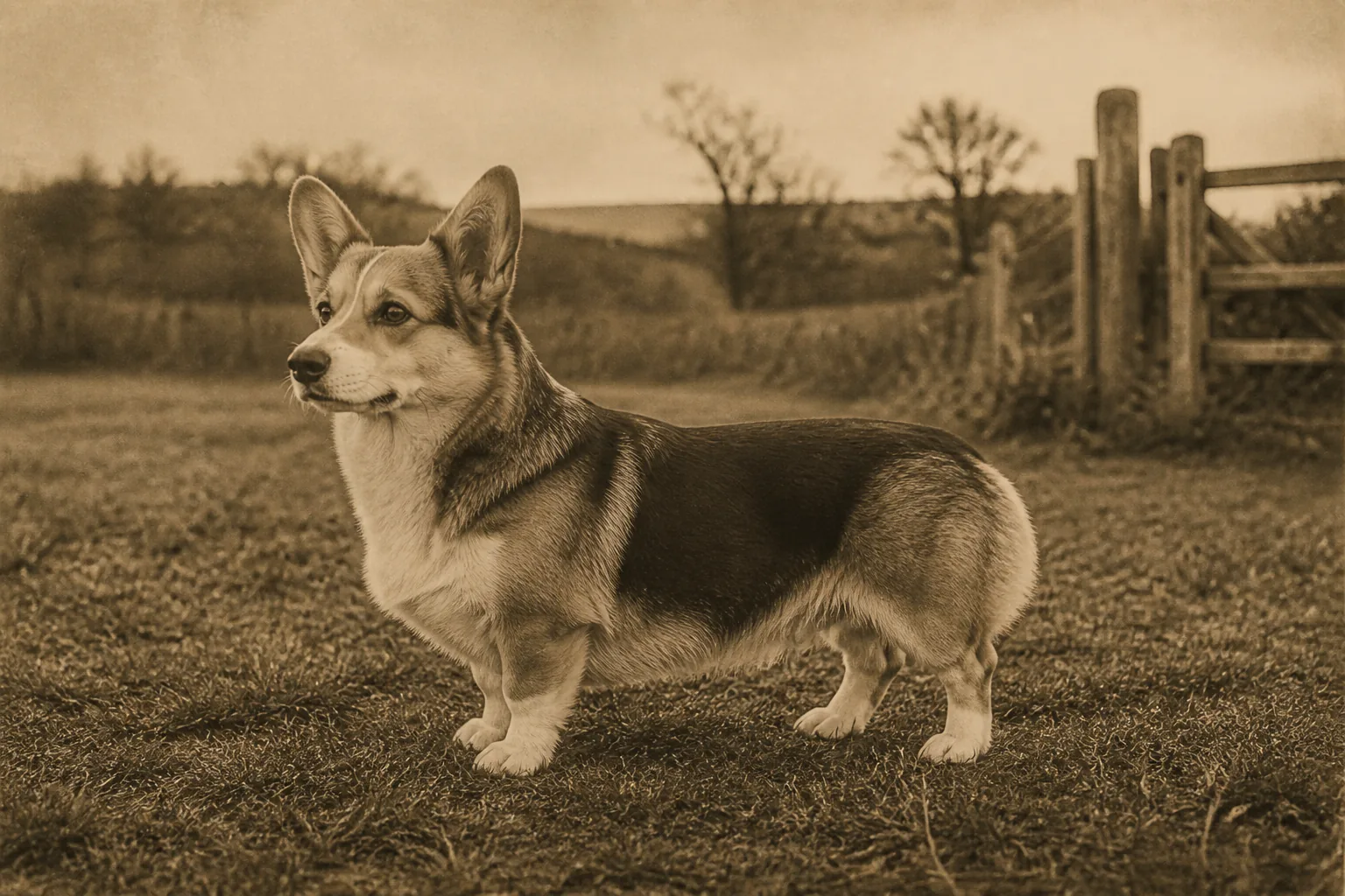 Photographie d'archive d'un Welsh Corgi Pembroke
