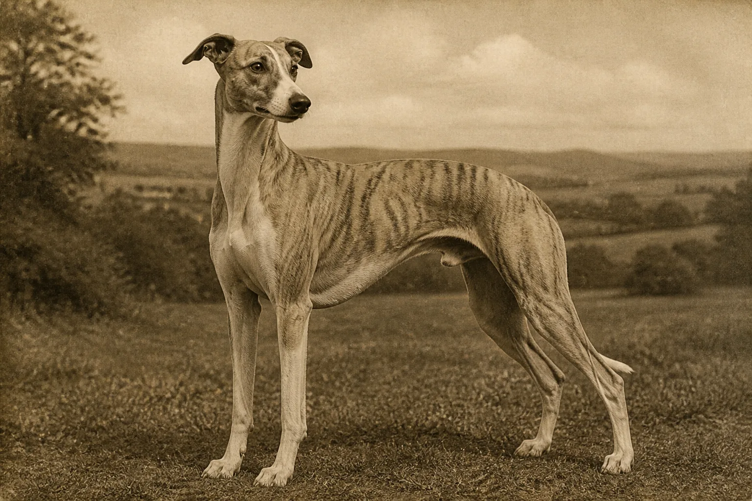 Photographie d'archive d'un Whippet